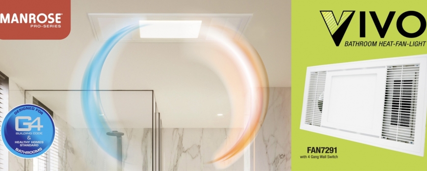 Bring your bathroom to life with Vivo Heater-Fan-Light System.